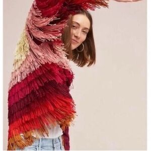 Anthropologie Vanessa Virginia Moran Ombré Fringe Jacket